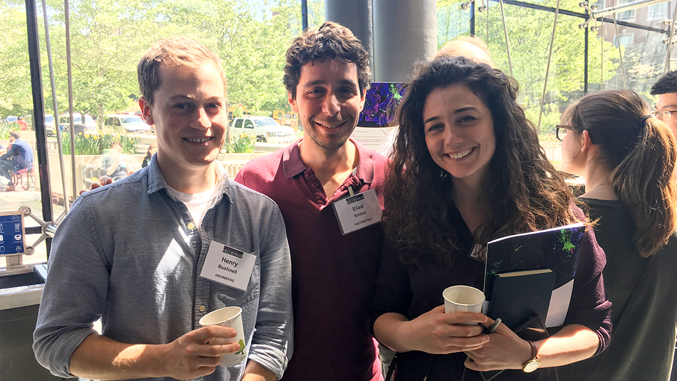 Henry Bushnell, Elad Sintov, and Alanna Gannon smiling at the camera