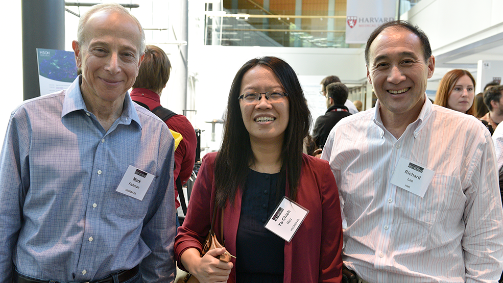 Mark Fishman, Ya-Chieh Hsu, and Rich Lee at a poster session