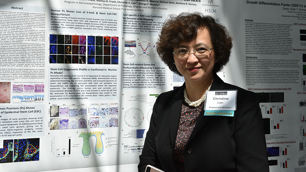 Christine Lian in front of her poster