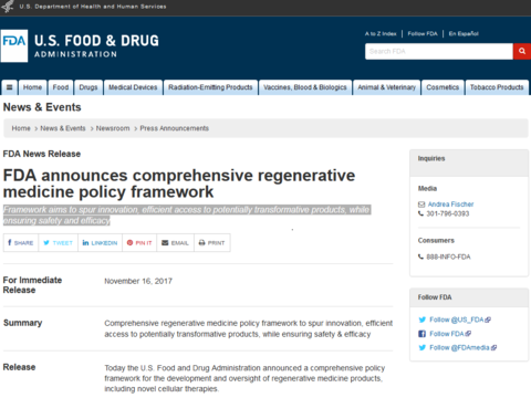 FDA regen med policy image