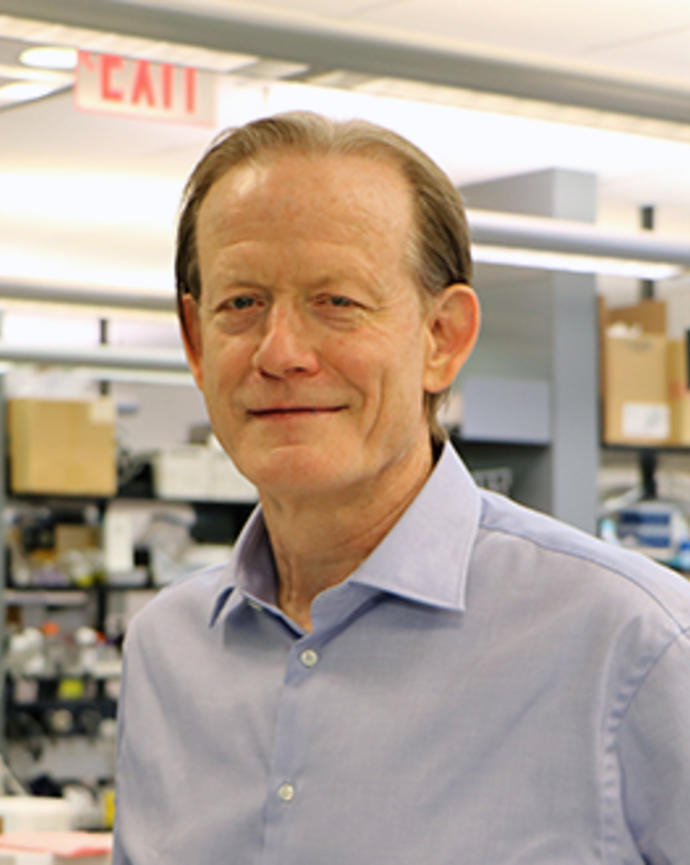 Albert Edge in his lab in 2019